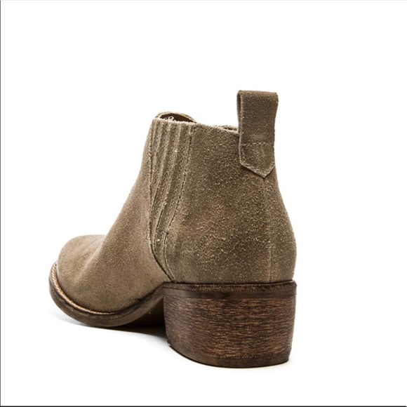 Tan Distressed Suede Burnished Boho Ankle Boot - Picture 6 of 8